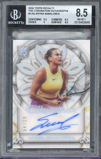 compare product 2024 Topps Chrome Tennis Aryna Sabalenka The Coronation Autograph #C-AS BGS 8.5