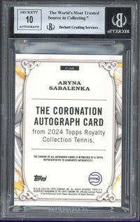 2024 Topps Chrome Tennis Aryna Sabalenka The Coronation Autograph #C-AS BGS 8.5