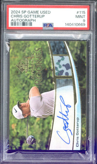Upper Deck SP Game Used Golf Chris Gotterup RC Autograph #115 PSA 9