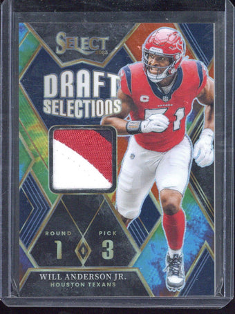 compare product 2023 Panini Select Will Anderson Jr. Patch /25