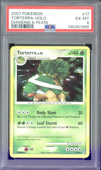 compare product 2007 Pokemon Torterra Diamond & Pearl #17 PSA 6