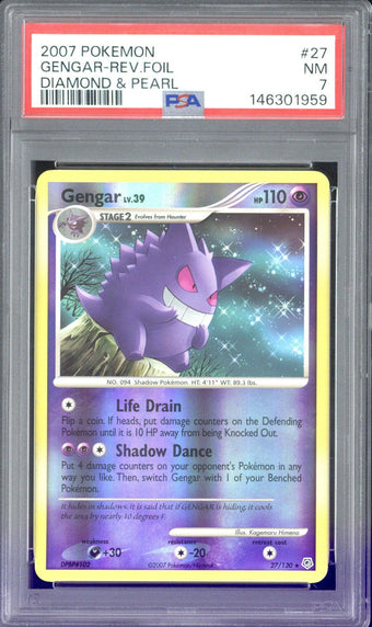 compare product 2007 Pokemon Gengar - Rev.Foil Diamond & Pearl #27 PSA 7