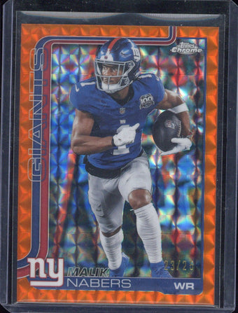 compare product 2025 Topps Chrome Malik Nabers Orange Geometric /25