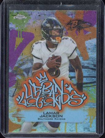 compare product 2025 Topps Chrome Lamar Jackson Urban Legends #UL-3