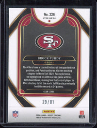 2024 Panini Select Brock Purdy Dragon Scale Club Level /81 #226