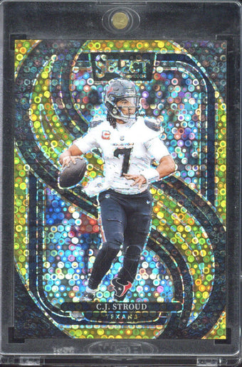 compare product 2024 Panini Select C.J. Stroud Gold Disco Prizm /10 #128