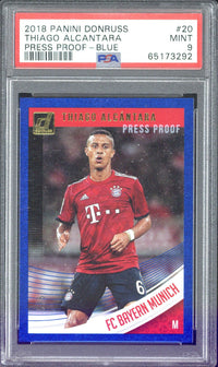 2018 Panini Donruss Thiago Alcantara Press Proof - Blue /5 #20 PSA 9