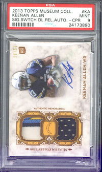 2013 Topps Museum Keenan Allen RC Double Patch Autograph /50 #KA PSA 9