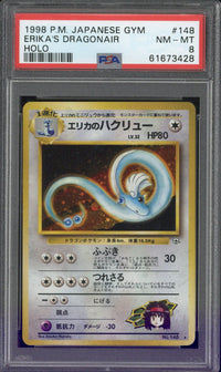 1998 Pokemon Japanese Gym Erika's Dragonair Holo #148 PSA 8