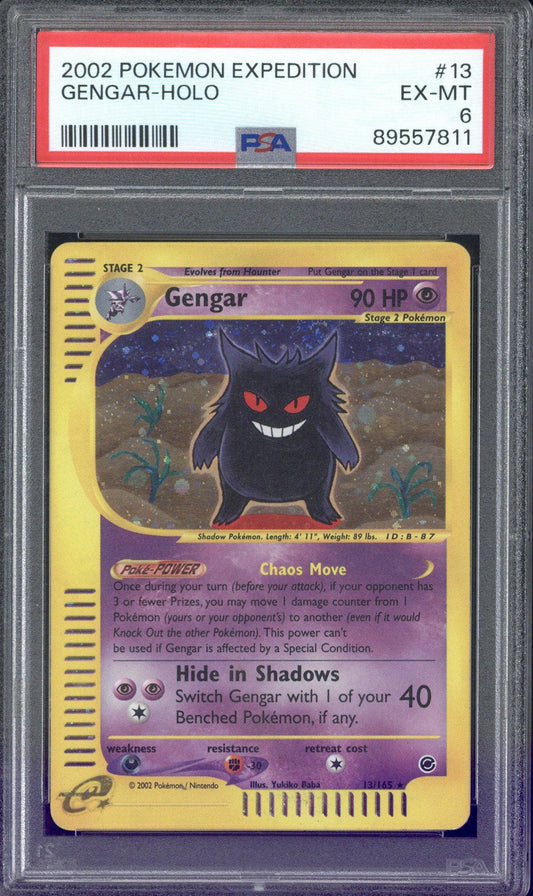 2002 Pokemon Expedition Gengar Holo #13 PSA 6