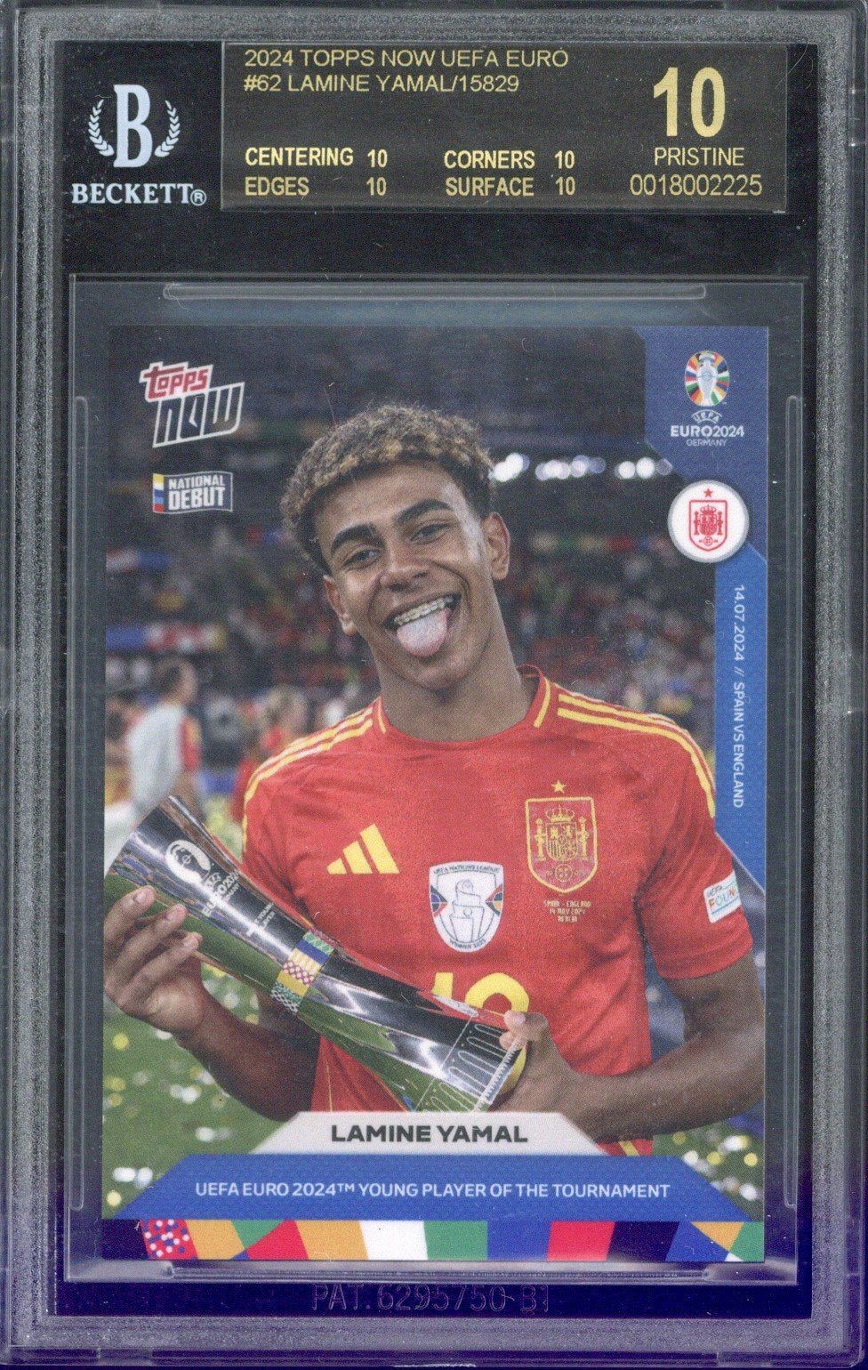 2024 Topps Now UEFA Euro Lamine Yamal #062 BGS 10 Black Label