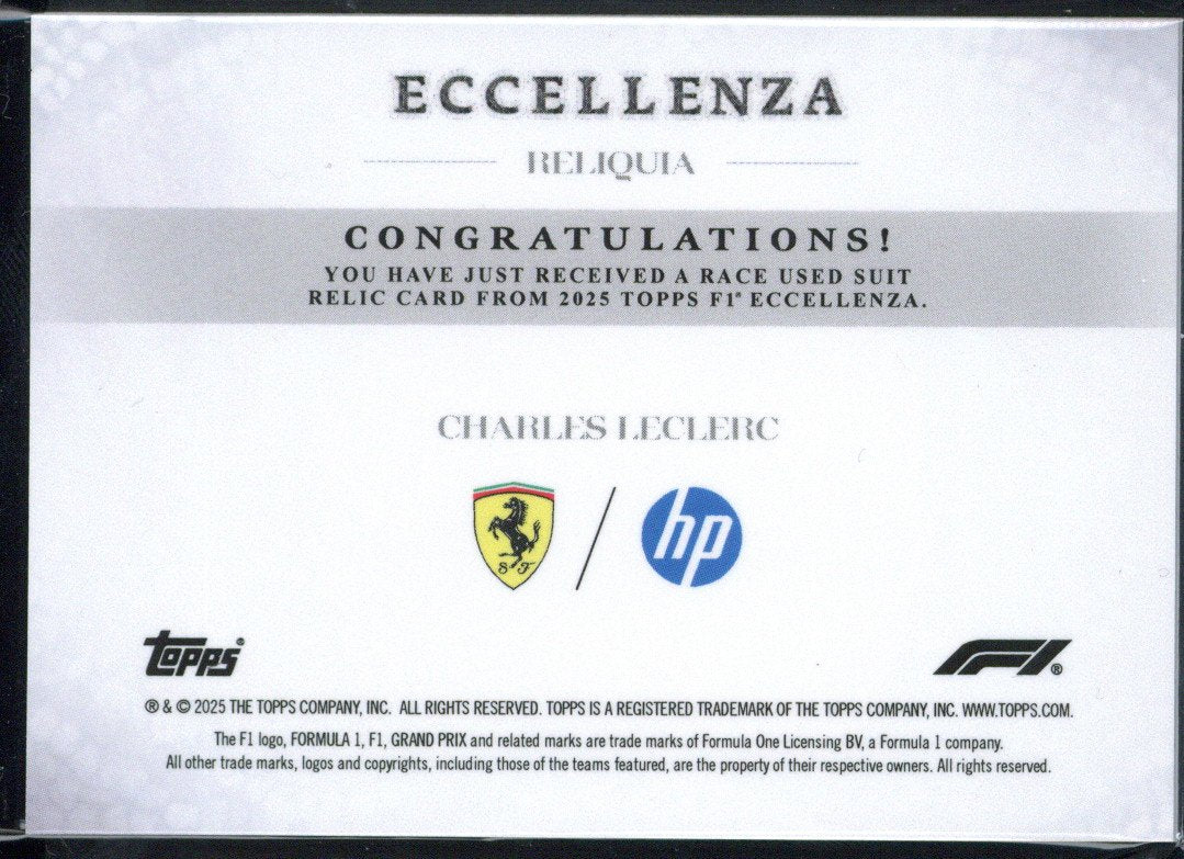 2025 Topps Eccellenza F1 Charles Leclerc Patch