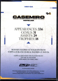 2025/26 Topps Los Blancos Casemiro Autograph /15 #MM-CA