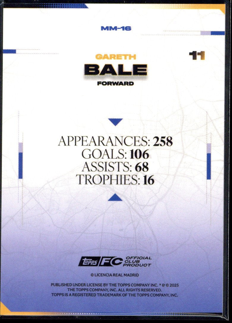 2025/26 Topps Los Blancos Gareth Bale /99 #MM-16