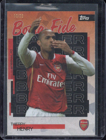 compare product 2025 Topps Team Set Arsenal FC Thierry Henry Bona Fide /25 #24