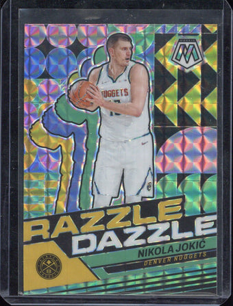 compare product 2023-24 Panini Mosaic Basketball Nikola Jokic Razzle Dazzle #3