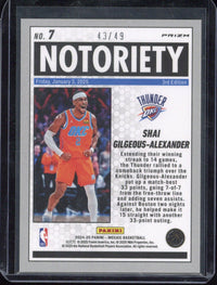 2024-25 Panini Mosaic Basketball  Shai Gilgeous-Alexander /49 #7