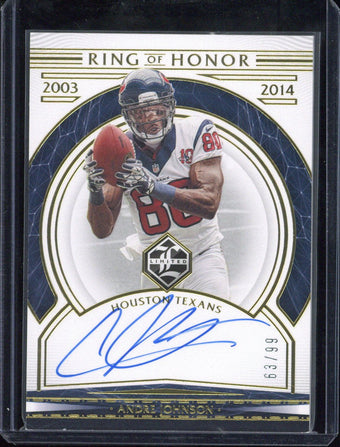 compare product 2020 Panini Limited Football Andre Johnson Autograph /99 #ROH-AJ
