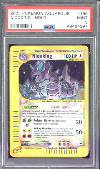 compare product 2003 Pokemon Aquapolis Nidoking Holo #150 PSA 9