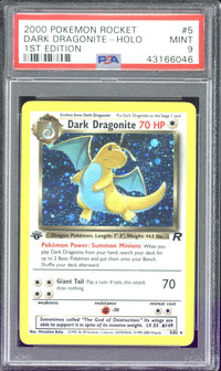 2000 Pokemon Team Rocket 1st Edition Dark Dragonite Holo #5 PSA 9