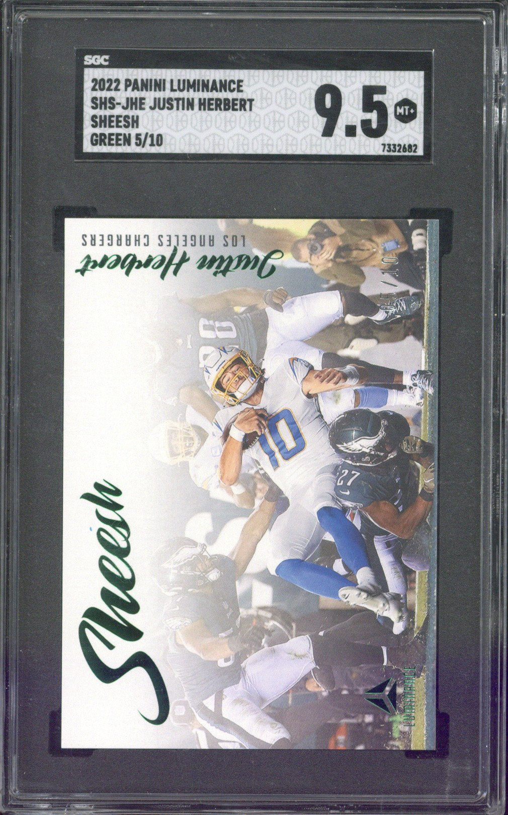 2022 Panini Luminance Football Justin Herbert Sheesh /10 #SHS-JHE SGC 9.5