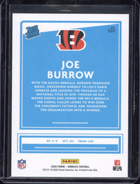 2020 Panini Donruss Football Joe Burrow Rated Rookie #301