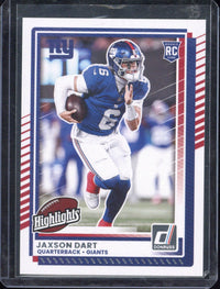 2025 Panini Donruss Rookies & Highlights Football Jaxson Dart RC #DRH-91