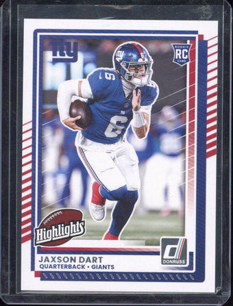 compare product 2025 Panini Donruss Rookies & Highlights Football Jaxson Dart RC #DRH-91