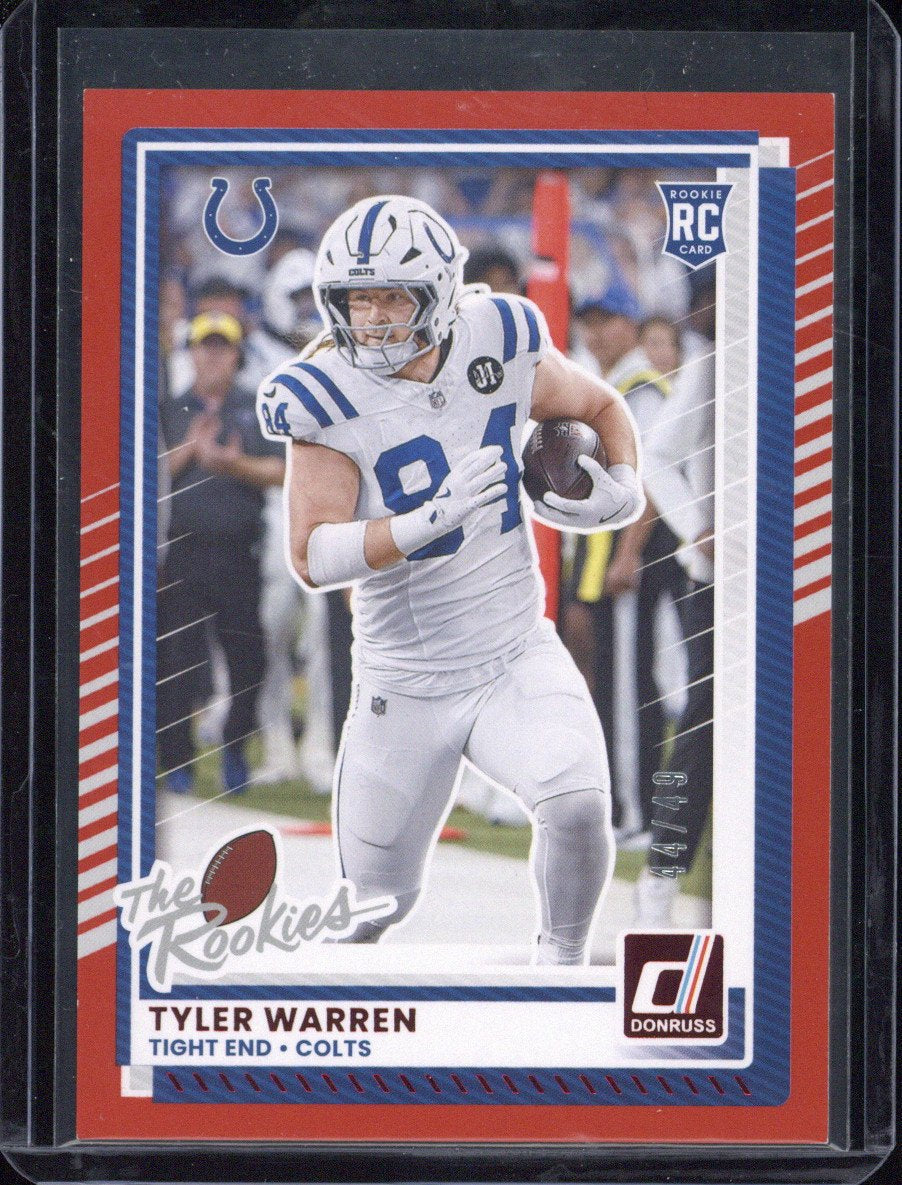 2025 Panini Donruss Rookies & Highlights Football Tyler Warren RC /49 #DRH-39