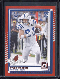 2025 Panini Donruss Rookies & Highlights Football Tyler Warren RC /49 #DRH-39