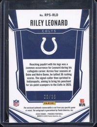 2025 Panini Phoenix Football Riley Leonard RC Patch Autograph /25 #RPS-RLD