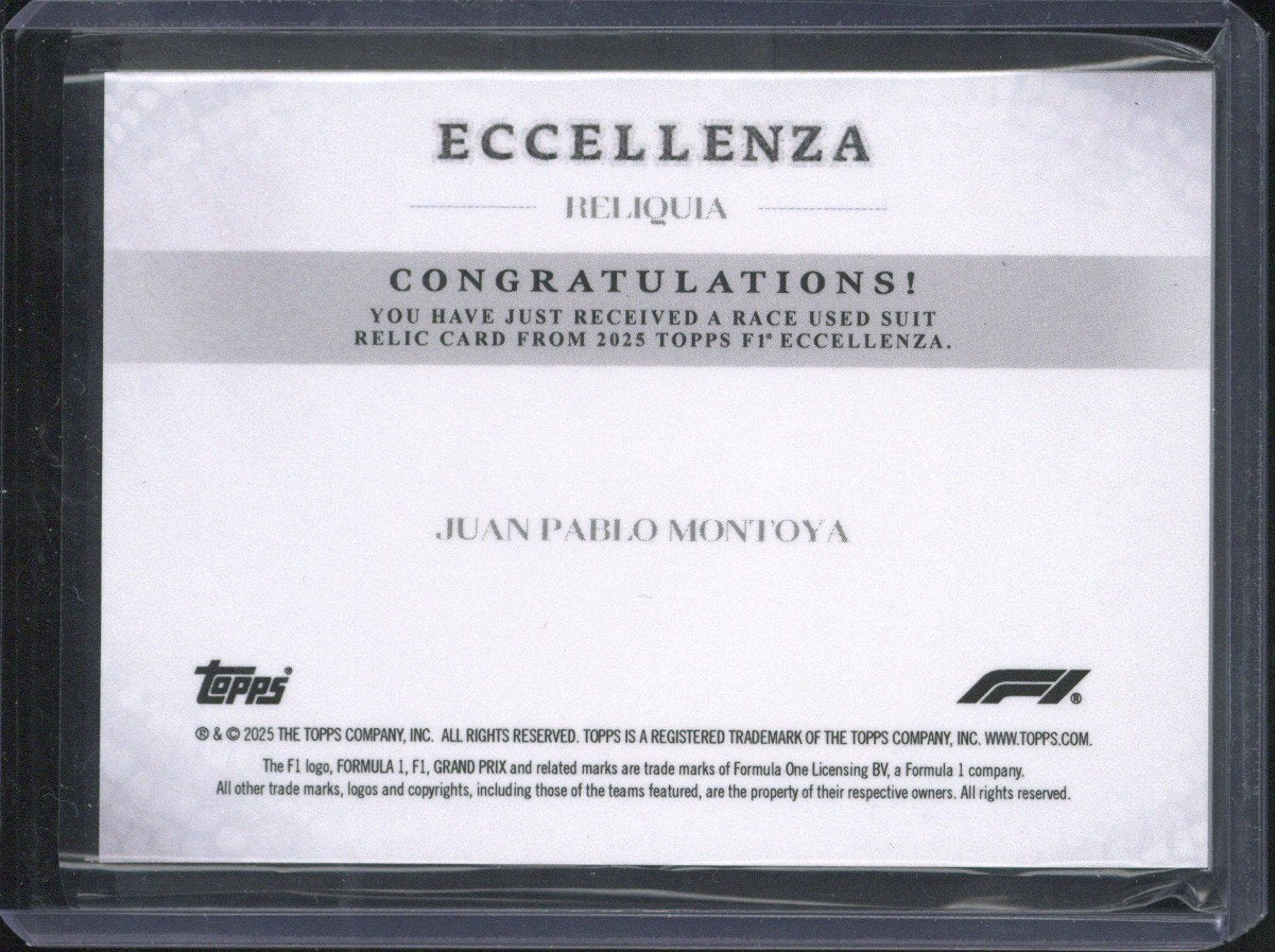 2025 Topps Eccellenza F1 Juan Pablo Montoya Patch