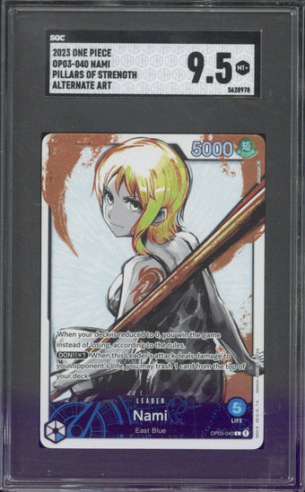 compare product 2023 One Piece Pillars Of Strength Nami #OP03-040 SGC 9.5