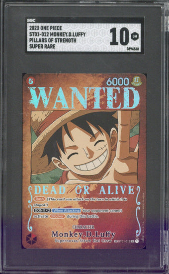 compare product 2023 One Piece Pillars Of Strength Monkey D. Luffy #ST01-012 SGC 10