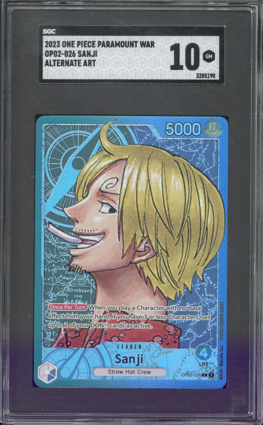 2023 One Piece Paramount War Sanji #OP02-026 SGC 10
