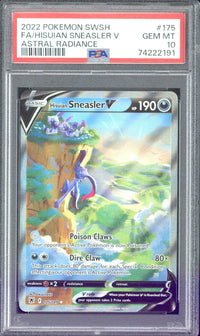 2022 Pokemon Sword & Shield Astral Radiance FA/Hisuian Sneasler V #175 PSA 10