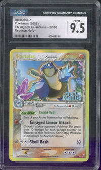 2006 Pokemon Crystal Guardians Blastoise Reverse Holo #2 CGC 9.5