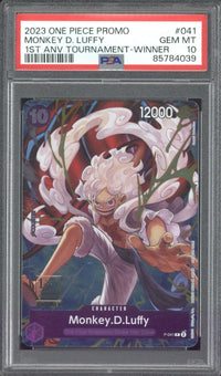 2023 One Piece Promo Monkey D. Luffy 1st Anniversary Tournament-Winner #041 PSA 10