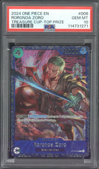 2024 One Piece EN Roronoa Zoro Treasure Cup-Top Prize #008 PSA 10
