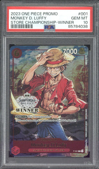 2023 One Piece Promo Monkey D. Luffy Store Championship-Winner #001 PSA 10