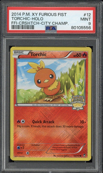 compare product 2014 Pokemon XY Furious Fist Torchic Holo #12 PSA 9
