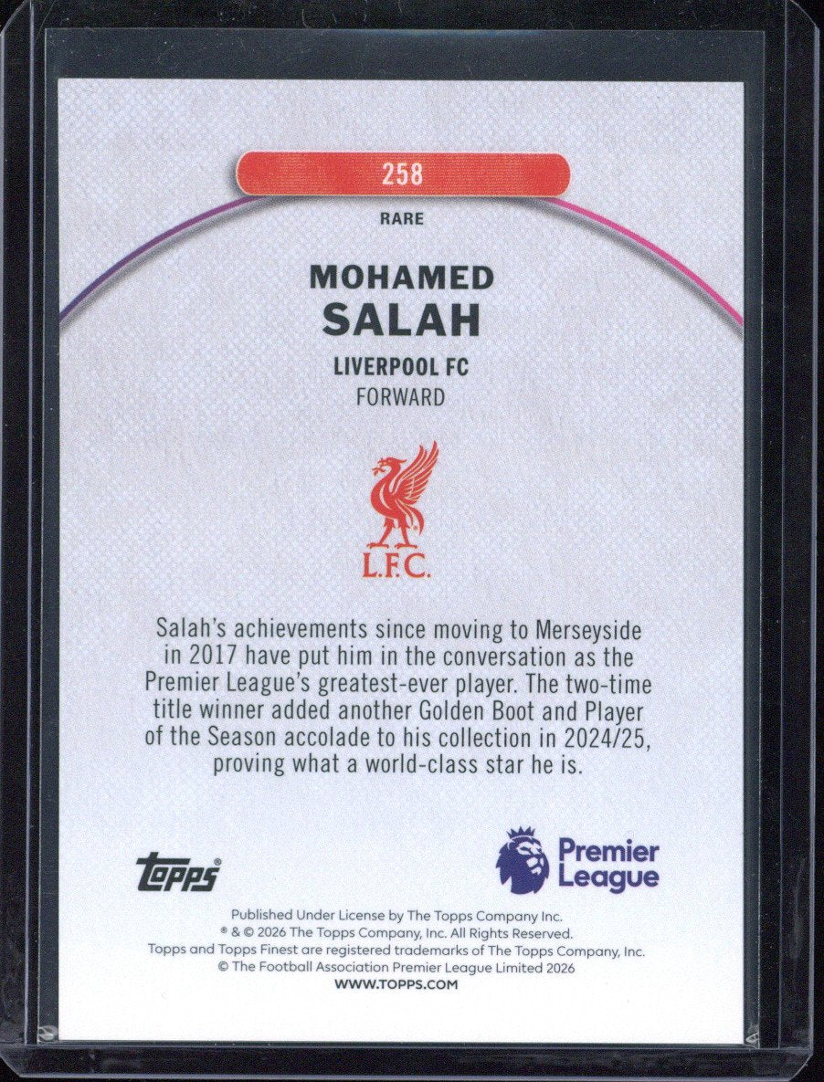2026 Topps Finest Premier League Mohamed Salah /10 #258