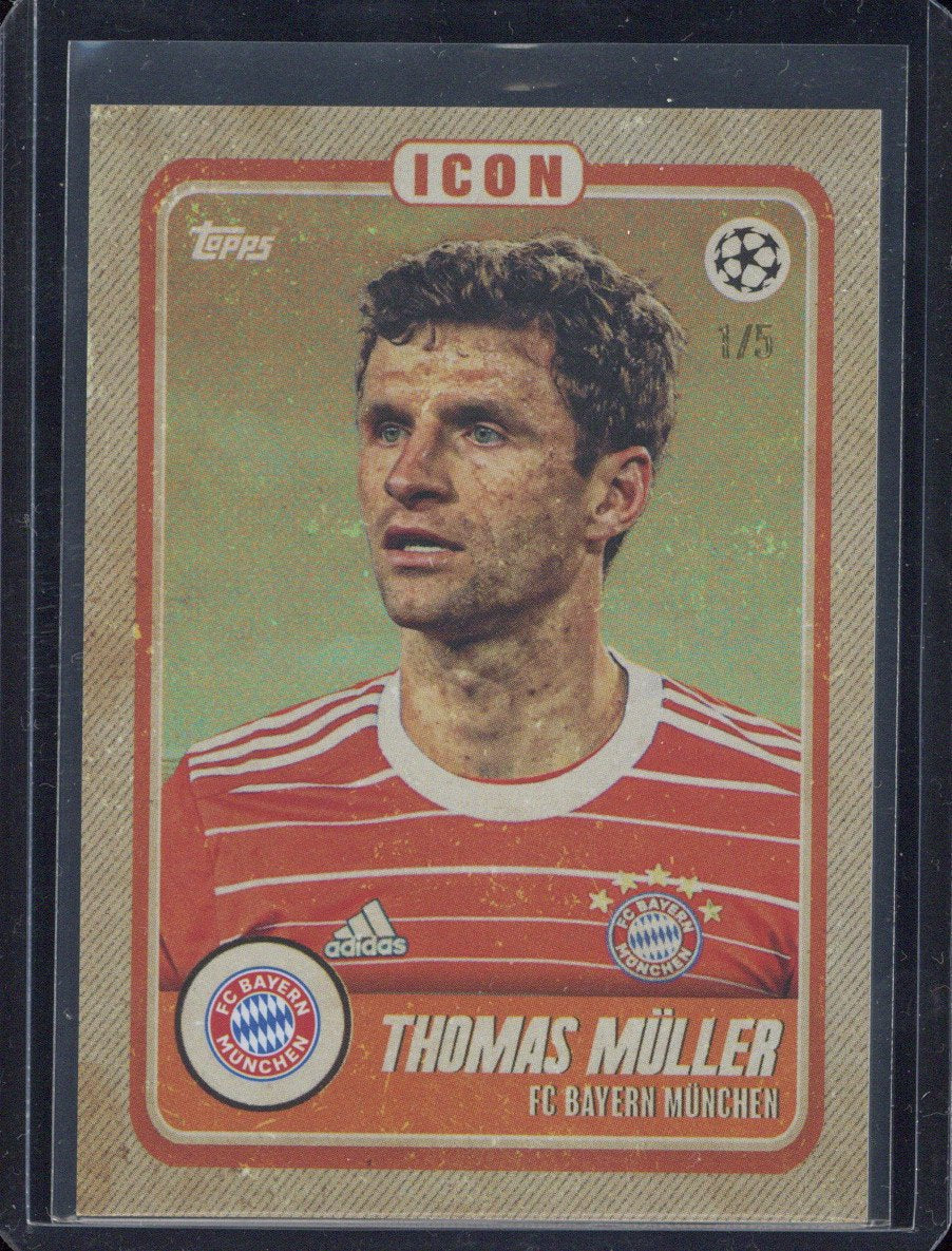 2022-23 Topps Jamal Musiala Platinum Thomas Müller Icon /5