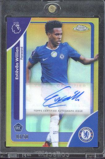 compare product 2025-26 Topps Chrome Premier League Estevao Willian RC Autograph /50 #CA-EV