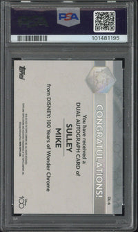 2023 Topps Disney 100 Chrome Mike & Sulley Dual Autograph /75 #DL6 PSA 10