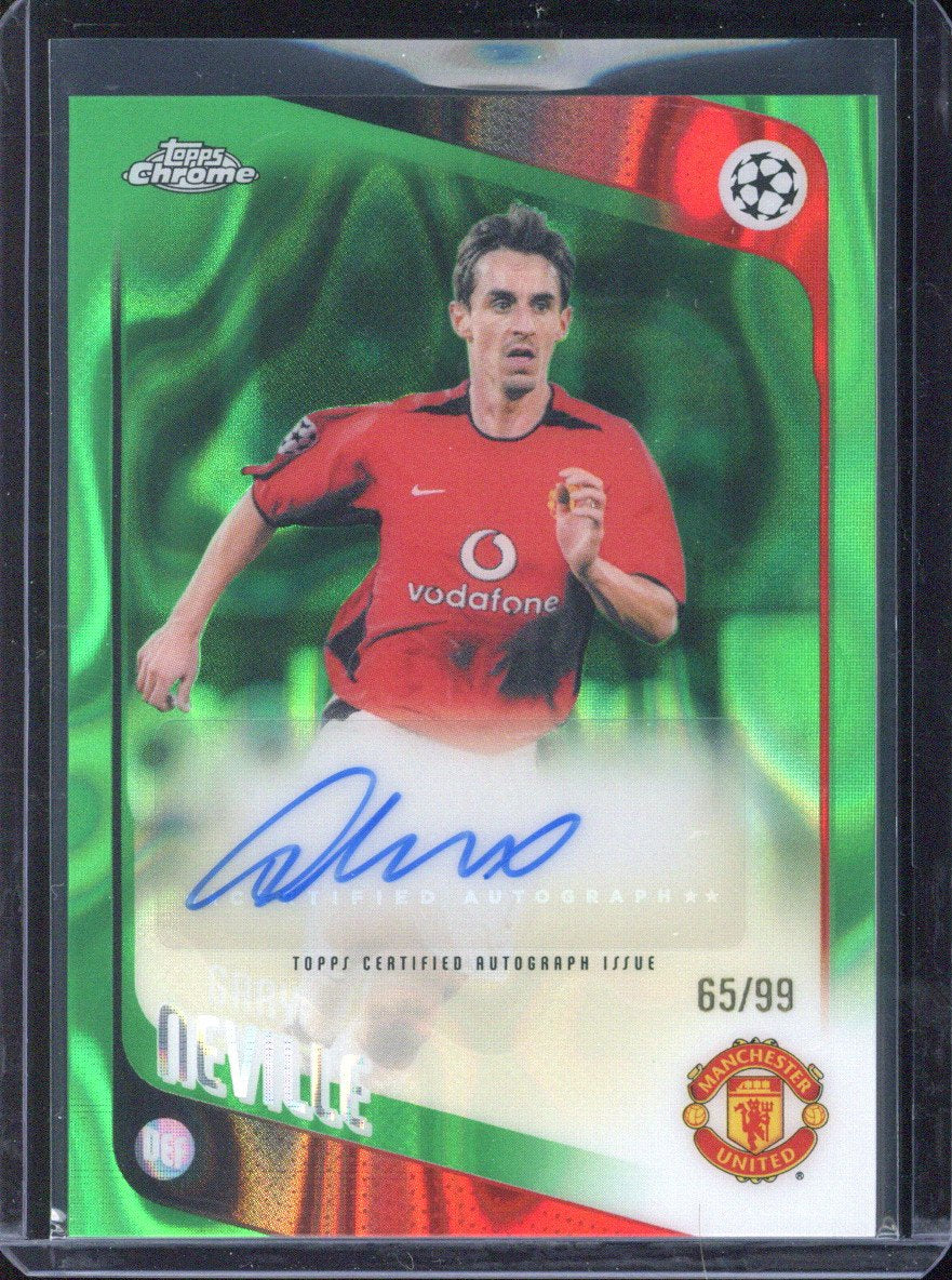 2025-26 Topps Chrome UCC Gary Neville Green Lava Autograph /99 #CLA-GN