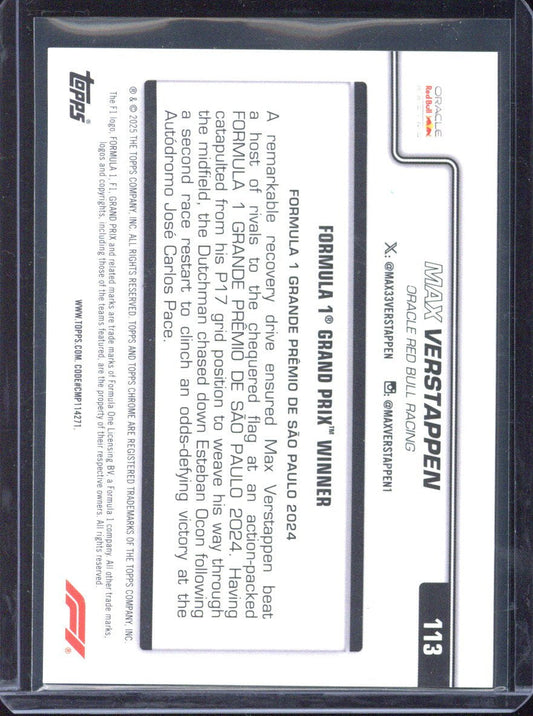2025 Topps Chrome F1 Max Verstappen Grand Prix Winner Gold /10 #113