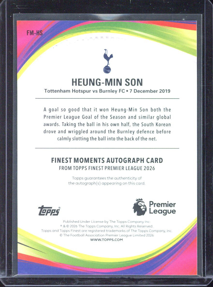 2025-26 Topps Finest Premier League Heung-Min Son Autograph /75 #FM-HS