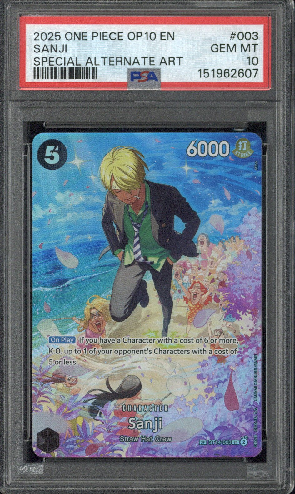 2025 One Piece OP10 EN Sanji Special Alternate Art #003 PSA 10