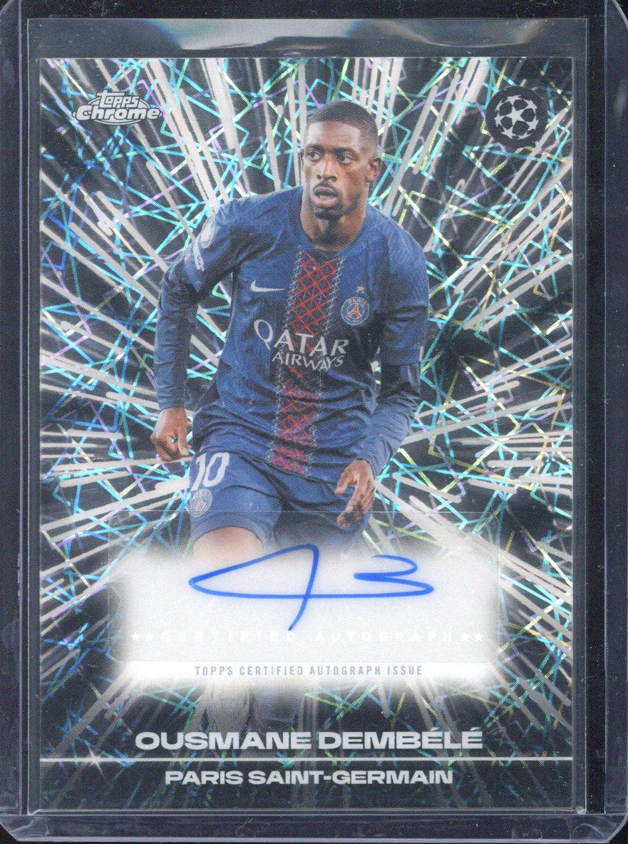 2025-26 Topps Chrome UCC Ousmane Dembele Black Lazer Autograph #BLA-OD